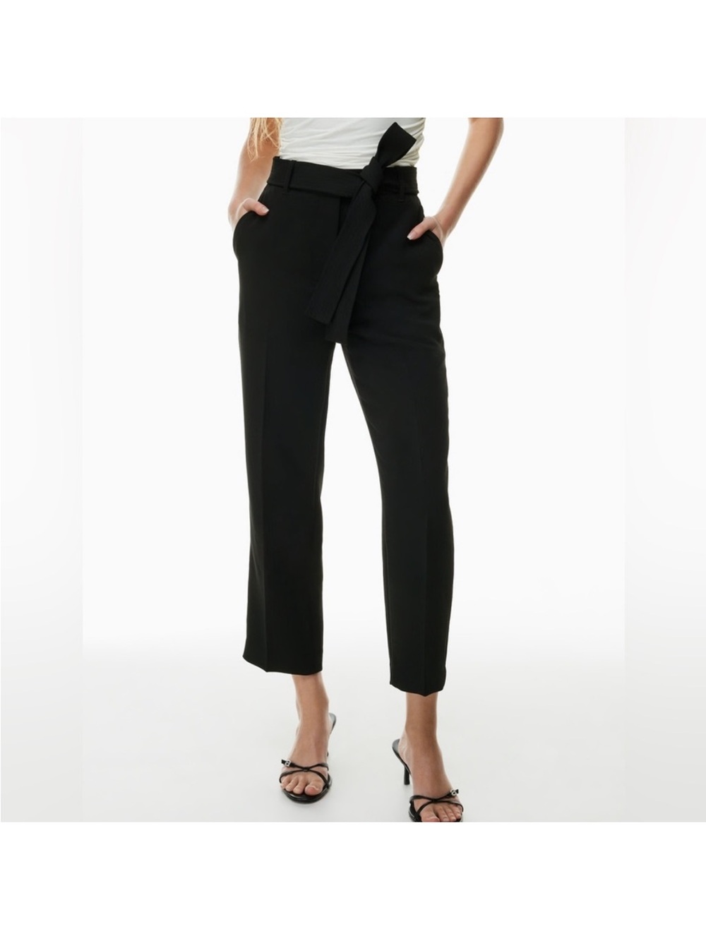 Wilfred Black High-Waist Tie Front Trousers